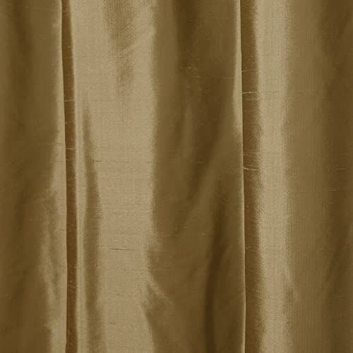 ChadMade Light Filtering Vertical Dupioni Silk Drape Window Treatment, Pinch Pleat Privacy Room Darkening Curtain for Sliding Grass Door, 52 x 96 Inches - Antique