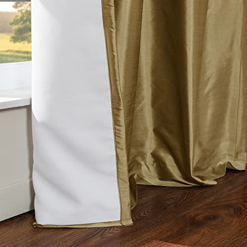ChadMade Light Filtering Vertical Dupioni Silk Drape Window Treatment, Pinch Pleat Privacy Room Darkening Curtain for Sliding Grass Door, 52 x 96 Inches - Antique