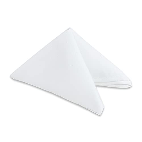 Sparkles Make It Special Leading Linens 50 pcs 17"x17" inch Polyester Cloth Napkin - White - Wedding Linen Restaurant Dinner Wedding Banquet Party - 19 Colors Available