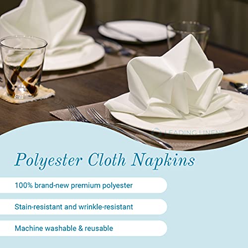 Sparkles Make It Special Leading Linens 50 pcs 17"x17" inch Polyester Cloth Napkin - White - Wedding Linen Restaurant Dinner Wedding Banquet Party - 19 Colors Available
