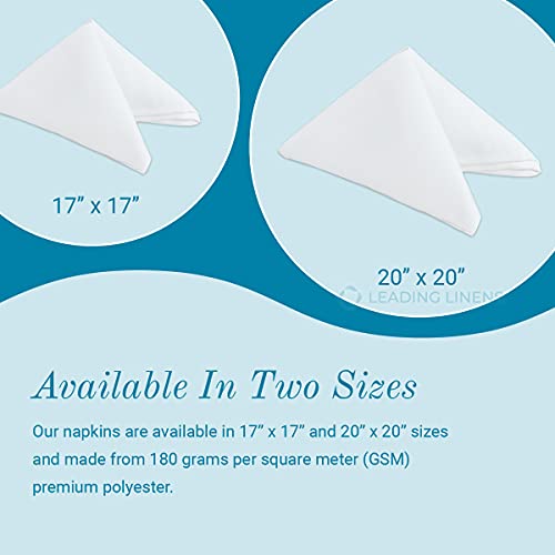 Sparkles Make It Special Leading Linens 50 pcs 17"x17" inch Polyester Cloth Napkin - White - Wedding Linen Restaurant Dinner Wedding Banquet Party - 19 Colors Available