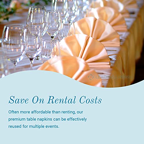 Sparkles Make It Special Leading Linens 50 pcs 17"x17" inch Polyester Cloth Napkin - White - Wedding Linen Restaurant Dinner Wedding Banquet Party - 19 Colors Available