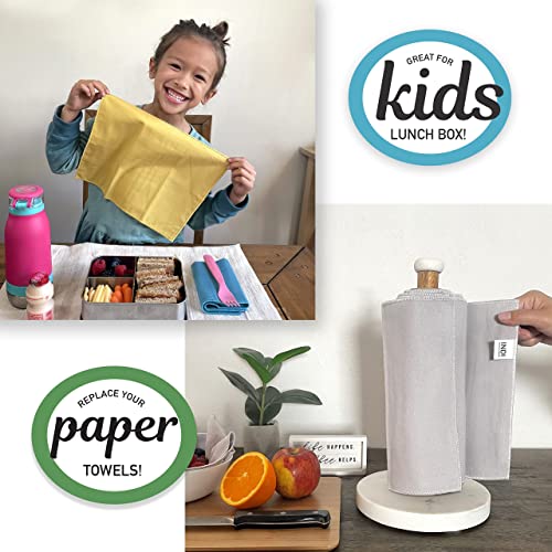 Indi by Kishu Baby - GOTS Certified 100% Organic Cotton Washable Mini Cloth Napkin Sets - Set of 12 Fairtrade Soft Muslin Napkins for All Occasions (Rust)