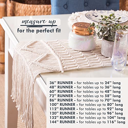 Boho Macrame Table Runner for Dining Decor