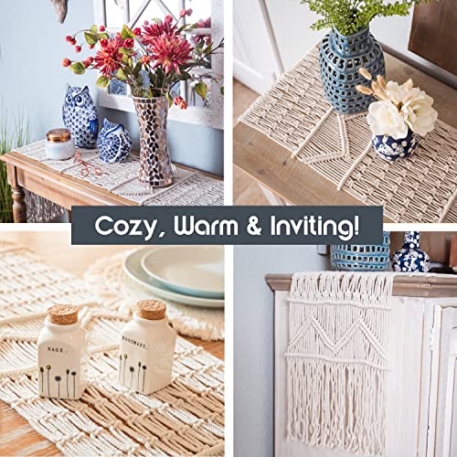 Boho Macrame Table Runner for Dining Decor