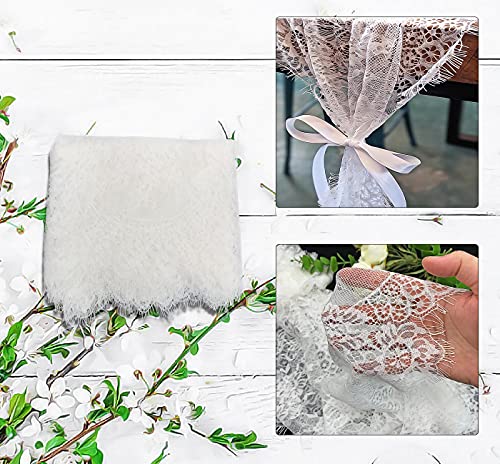 Boho White Lace Table Runner - 14 x 120 Inch