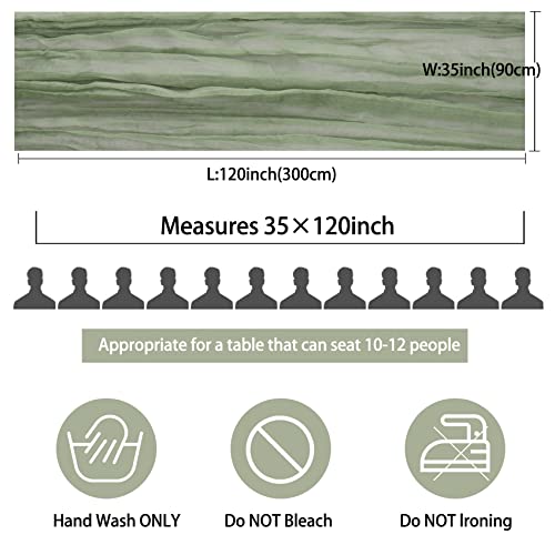 12 Pack 10Ft Cheesecloth Table Runner 35x120 Inch Boho Gauze Table Runner Cheese Cloth Long Table Runner Romantic Table Runner for Wedding Bridal Shower Birthday Party Table Decor (Dusty Sage Green)