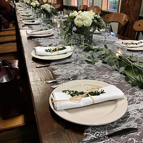 Boho White Lace Table Runner - 14 x 120 Inch