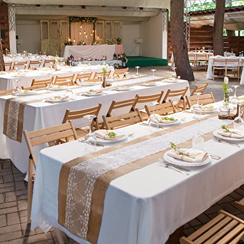 12-Piece Jute Table Runner Set with Lace