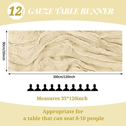 10Ft Ivory Cheesecloth Table Runner - 12 Pack