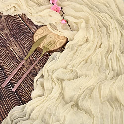 10Ft Ivory Cheesecloth Table Runner - 12 Pack