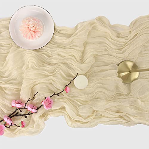 10Ft Ivory Cheesecloth Table Runner - 12 Pack