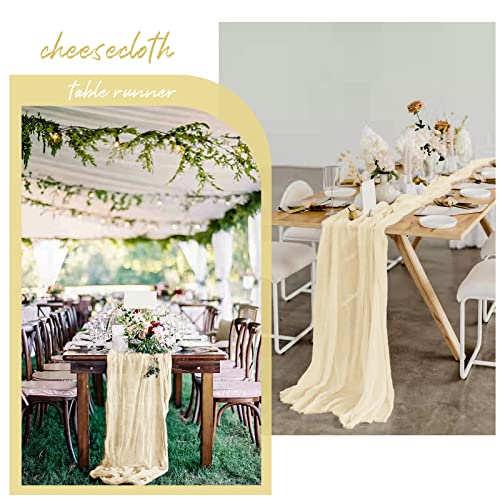 10Ft Ivory Cheesecloth Table Runner - 12 Pack