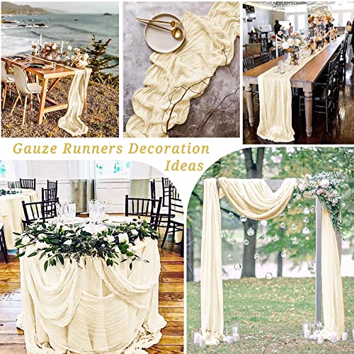 10Ft Ivory Cheesecloth Table Runner - 12 Pack