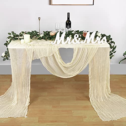 10Ft Ivory Cheesecloth Table Runner - 12 Pack