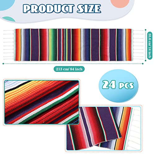 Colorful Handwoven Mexican Serape Table Runner Set