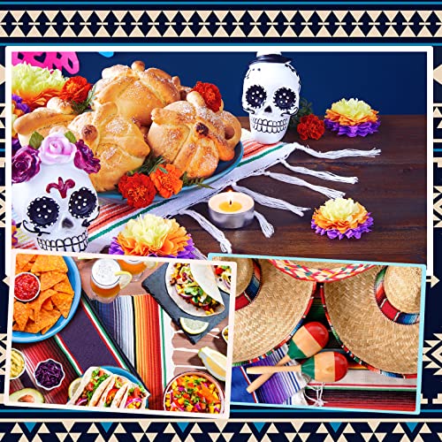 Colorful Handwoven Mexican Serape Table Runner Set