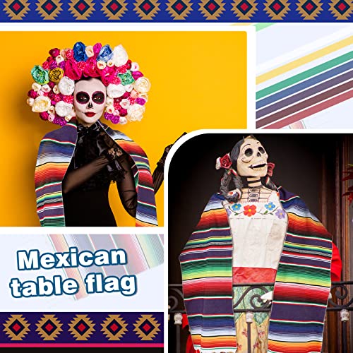 Colorful Handwoven Mexican Serape Table Runner Set