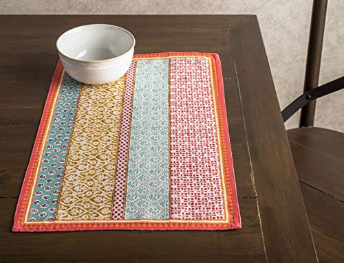 Maison d' Hermine Cloth Placemat 100% Cotton Set of 4 Decorative Washable Place Mats Table Placemat, Dining, Kitchen, Parties & Camping, Provence - Spring/Summer
