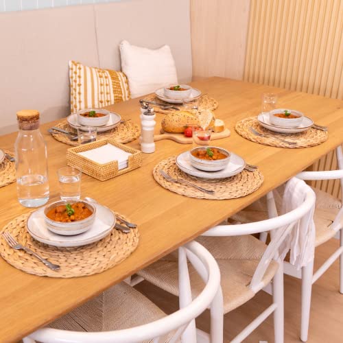 Set of 6 Round Woven Natural Placemats