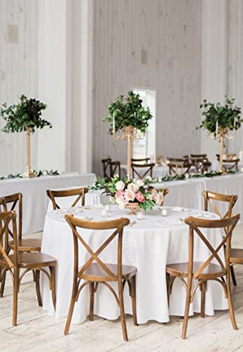 10 Pack White Round Tablecloth 90 Inch Washable Polyester Tablecloths for Round Tables Stain Resistant and Wrinkle Table Cloth Decorative Fabric Table Cover for Dining Wedding Party Banquet Buffet