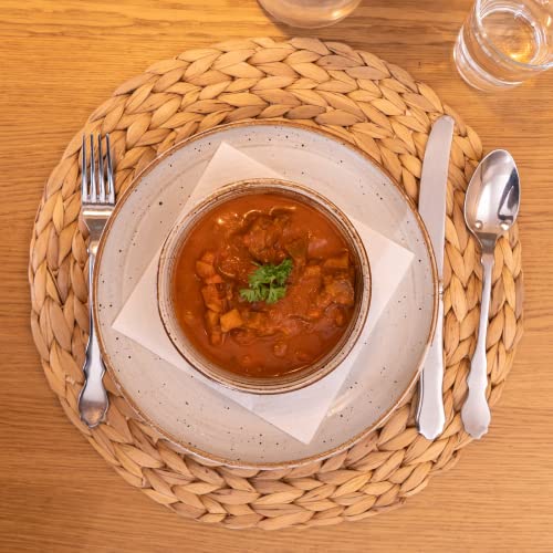 Set of 6 Round Woven Natural Placemats