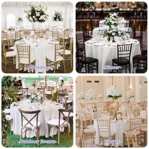 10 Pack White Round Tablecloth 90 Inch Washable Polyester Tablecloths for Round Tables Stain Resistant and Wrinkle Table Cloth Decorative Fabric Table Cover for Dining Wedding Party Banquet Buffet