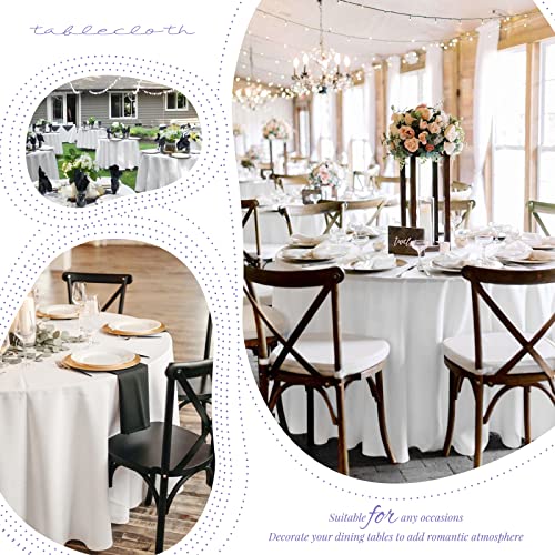 10 Pack White Round Tablecloth 90 Inch Washable Polyester Tablecloths for Round Tables Stain Resistant and Wrinkle Table Cloth Decorative Fabric Table Cover for Dining Wedding Party Banquet Buffet