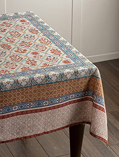 Maison d' Hermine Tablecloths 100% Cotton 60"x120" Decorative Rectangle Tablecloth Washable Table Cover, Holiday Dinner, Wedding & Dining, Romane - Thanksgiving/Christmas