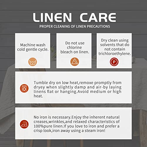 EVERLY 100% Pure Linen Rectangle Tablecloths 60x108Inches for Dining,Buffet Parties,Picnic,Events,Weddings and Restaurants,Decorative Halloween,Thanksgiving Machine Washable Tablecloths-Natural Linen