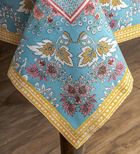 Maison d' Hermine Table Cloth 100% Cotton 60"x90" Decorative Tablecover Washable Rectangle Tablecloths for Gifts, Dining, Buffet Parties & Wedding Use, Marquise - Spring/Summer