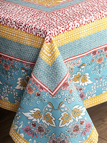 Maison d' Hermine Table Cloth 100% Cotton 60"x90" Decorative Tablecover Washable Rectangle Tablecloths for Gifts, Dining, Buffet Parties & Wedding Use, Marquise - Spring/Summer