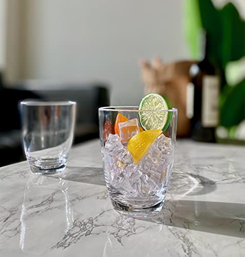 KLIFA- ETON- 15.2 & 20.8 ounce, Set of 8, Acrylic Tumbler & Highball Drinking Glasses Cups, BPA-Free, Stackable Plastic Drinkware, Dishwasher Safe, Clear
