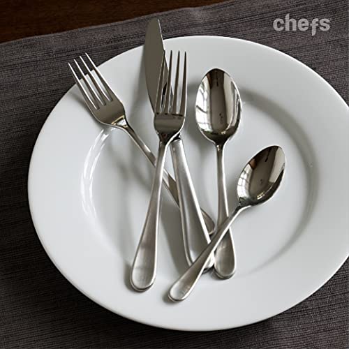 Chefs 18/10 Stainless Steel 44pc Flatware Set, Service for 8, Mesa Satin