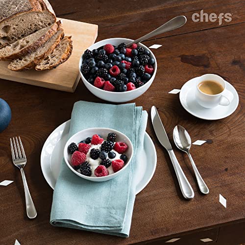 Chefs 18/10 Stainless Steel 44pc Flatware Set, Service for 8, Mesa Satin