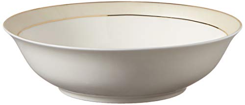 Lorren Home Trends La Luna Bone China 57-Piece Beige Border with 24K Gold Trim Dinnerware Set, Service for 8