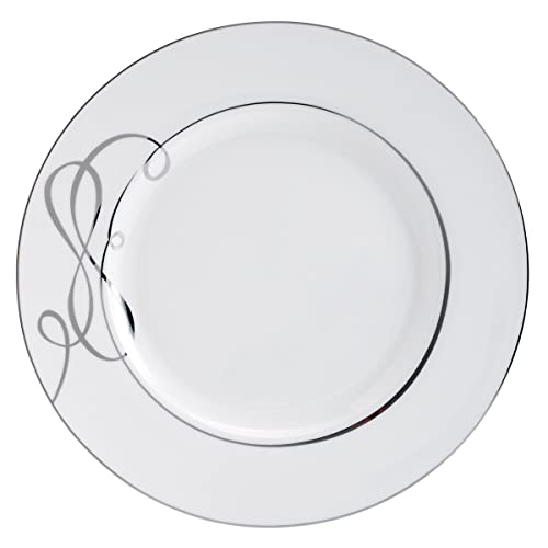 Mikasa Love Story Platinum Banded 24 Piece Dinnerware Set, Service for 8 White