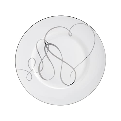 Mikasa Love Story Platinum Banded 24 Piece Dinnerware Set, Service for 8 White