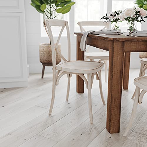 Merrick Lane Jessamine 60" x 38" Rectangular Antique Rustic Solid Pine Farm Dining Table