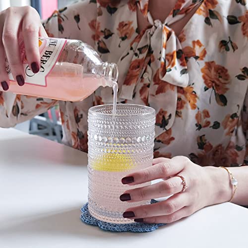 Romantic Hobnail Highball Glasses Set of 6