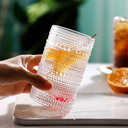 Romantic Hobnail Highball Glasses Set of 6