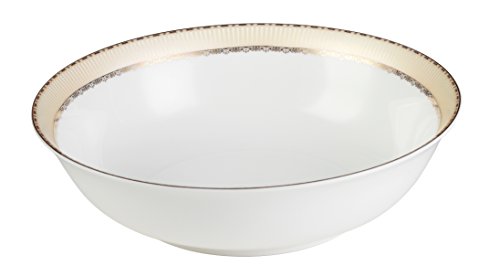 Lorenzo 57 Piece Elegant Bone China Service for 8 Margaret Dinnerware Sets, Gold