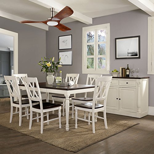 Crosley Furniture Shelby Dining Set with Table and Extension Leaf, 7-Piece (6 Chairs), Distressed White