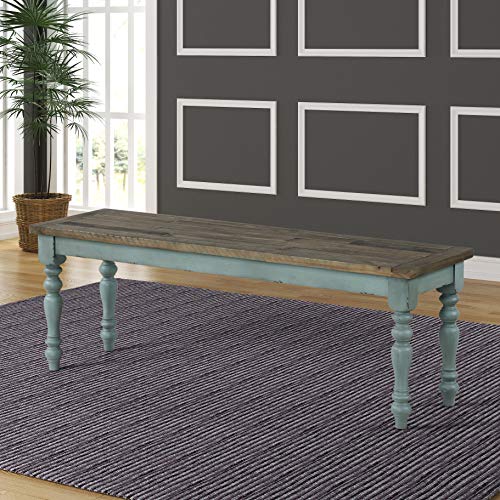 Roundhill Furniture Prato 6-Piece Table Set with Cross Back Chairs and Dining Bench, Multicolor