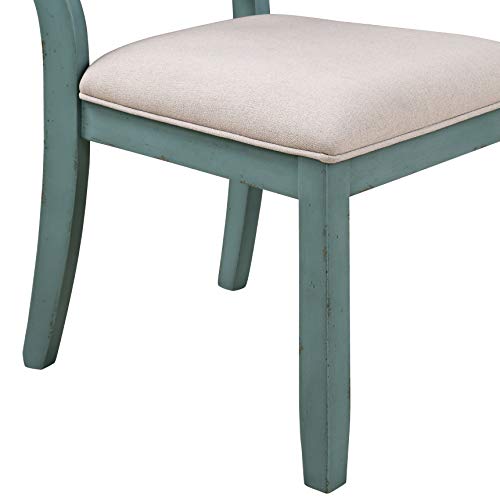 Roundhill Furniture Prato 6-Piece Table Set with Cross Back Chairs and Dining Bench, Multicolor