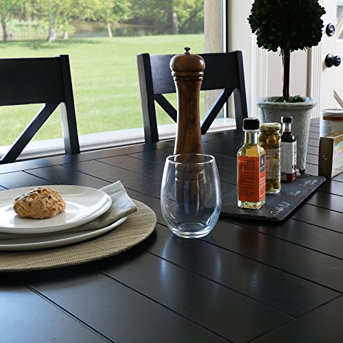 Walker Edison 6-Piece Black Solid Wood Dining Set