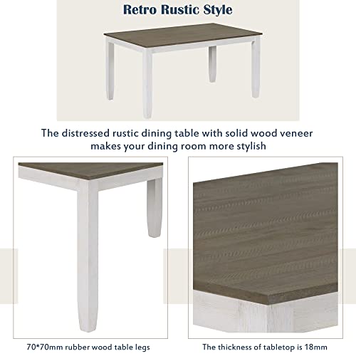 Stylish 6-Piece Dining Table Set with Upholstered Chairs