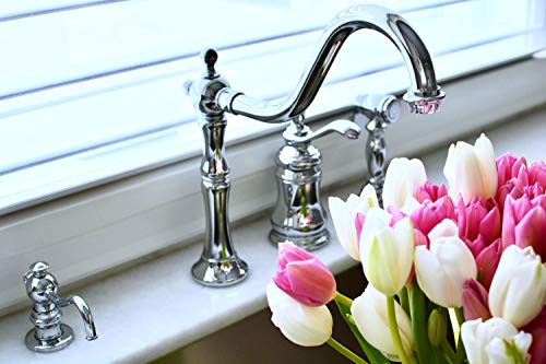 Kingston Brass KS7801TPLBS Templeton Widespread Kitchen Faucet with Brass Sprayer, Polished Chrome