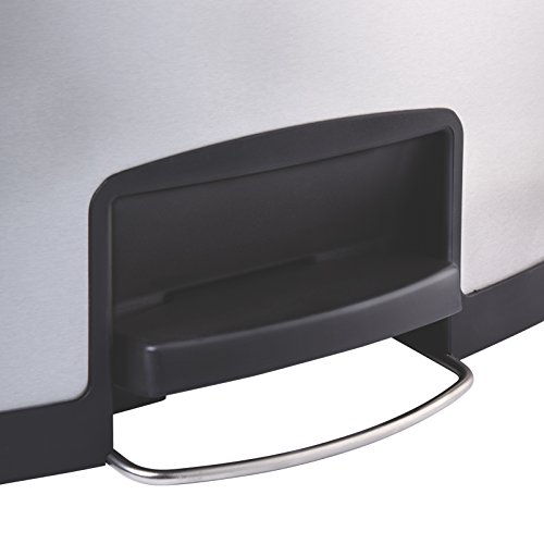 Rubbermaid Commercial Products-1901999 Slim Jim Front Step-On Trash Can, Stainless Steel, 24 Gallon, Black