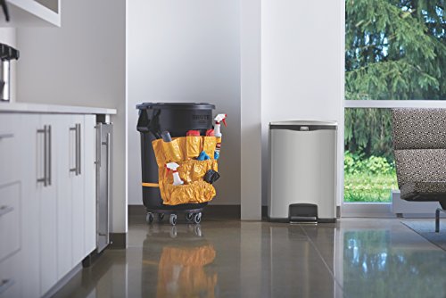 Rubbermaid Commercial Products-1901999 Slim Jim Front Step-On Trash Can, Stainless Steel, 24 Gallon, Black